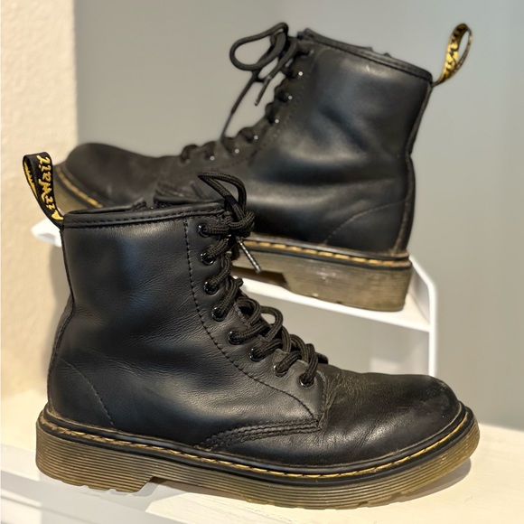 Dr. Martens Other - Dr. Martens Doc 1460 J Combat Boots Kids Youth Size 3Y Black Leather Side Zip